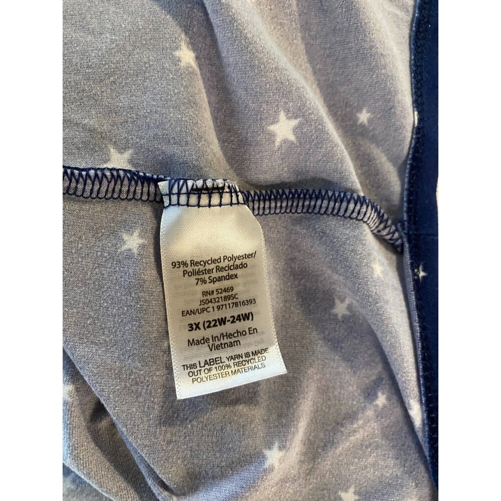 Joyspun Women's Plus Sz 3X Sleepwear Set Navy Blue Star Print Polyester - Picture 9 of 16